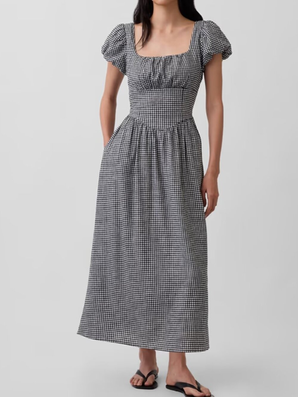 Gap Linen-Blend Drop-Waist Maxi Dress NWT!